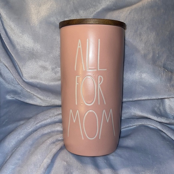 Rae Dunn “ALL FOR MOM” Ceramic Pink Container - Picture 1 of 6